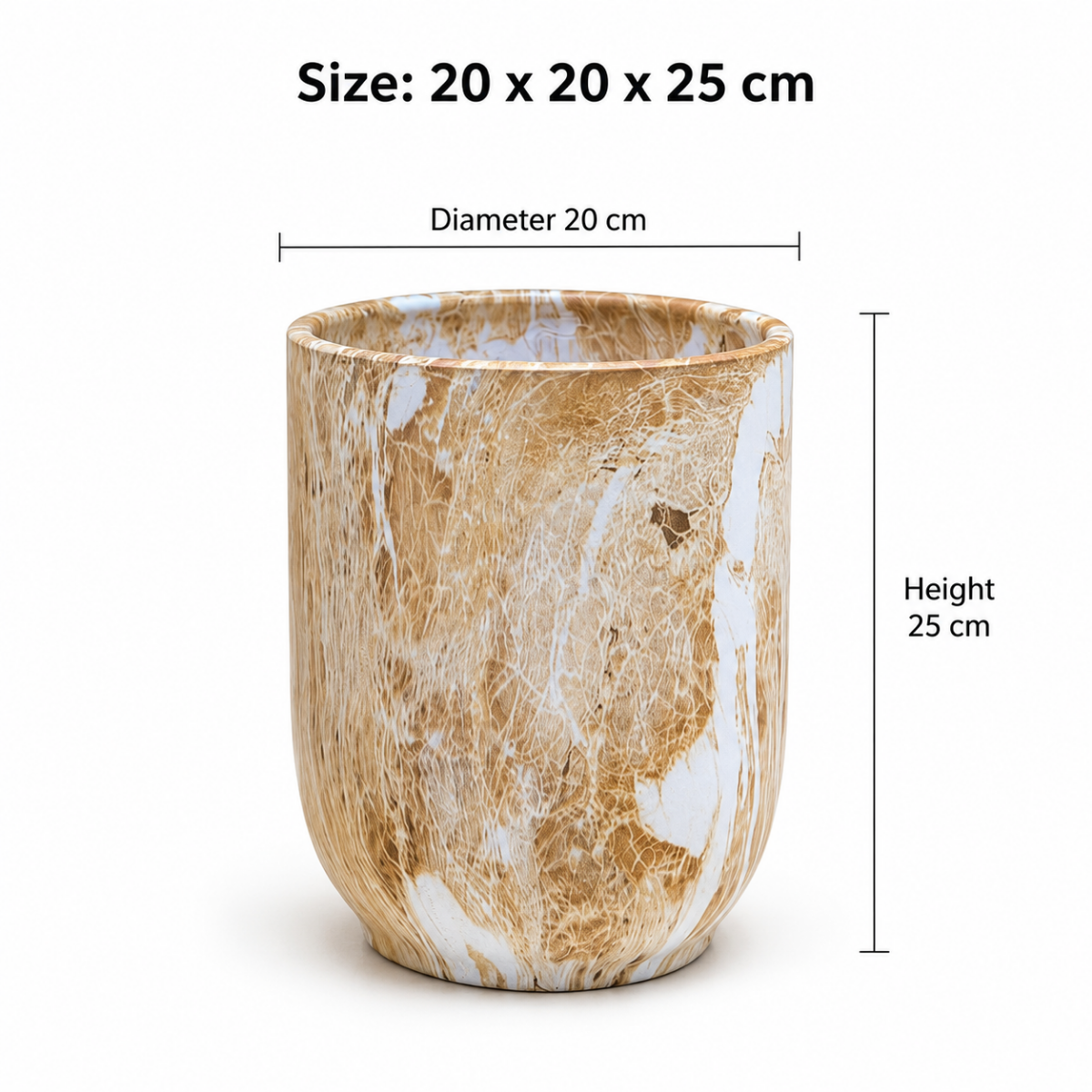 Wooden Twist Premium Round Ceramic Plant Pot for Balcony & Garden