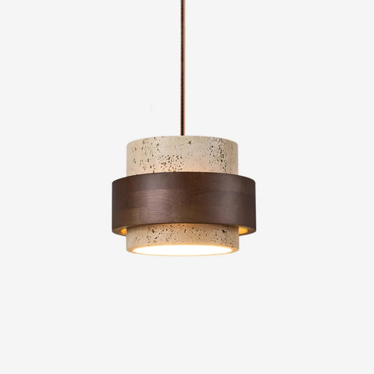 front view on light background showing full pendant silhouette lit