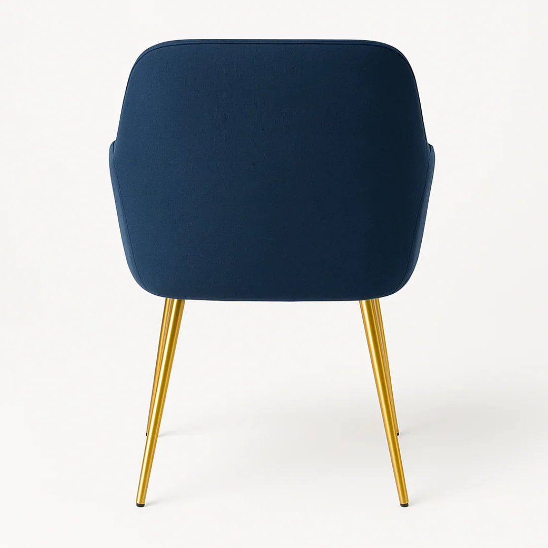 Wooden Twist Velour Modern Cafe Dining Chair Metal Legs