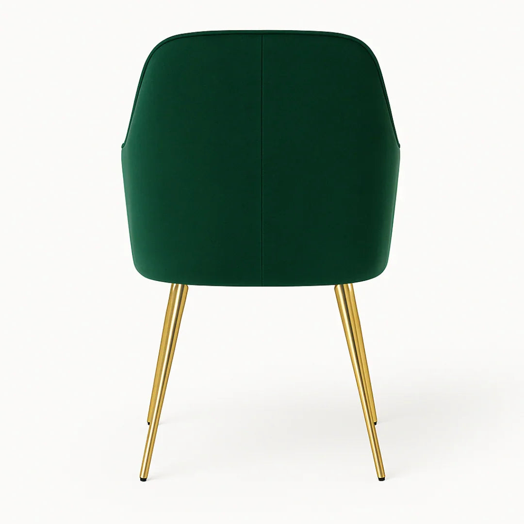 Wooden Twist Velour Modern Cafe Dining Chair Metal Legs