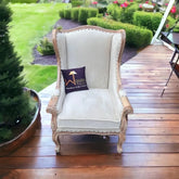 Handicraft Wing Back Arm Chair (Antique Brown) - Wooden Twist UAE