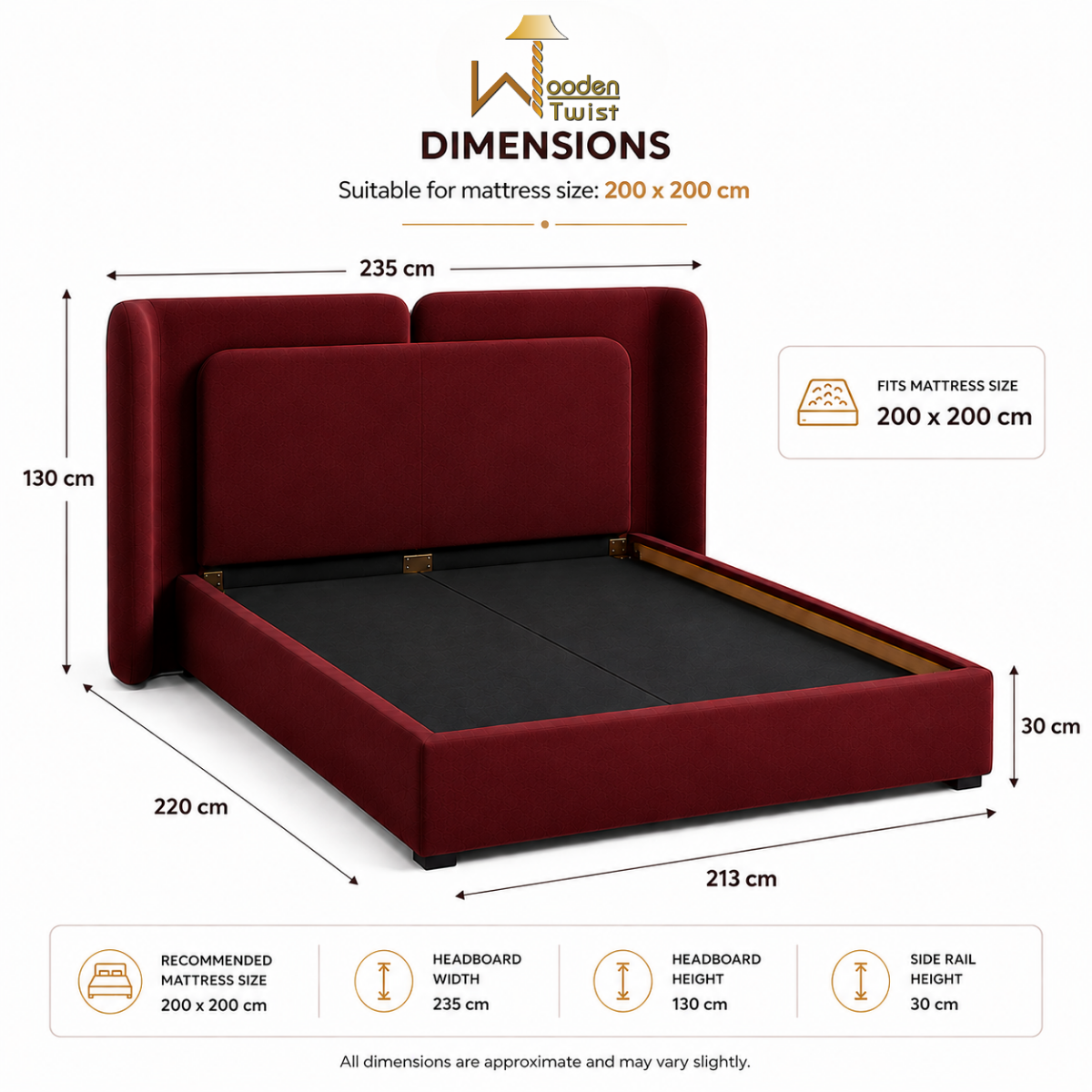 Aurelia Luxe Wingback Bed