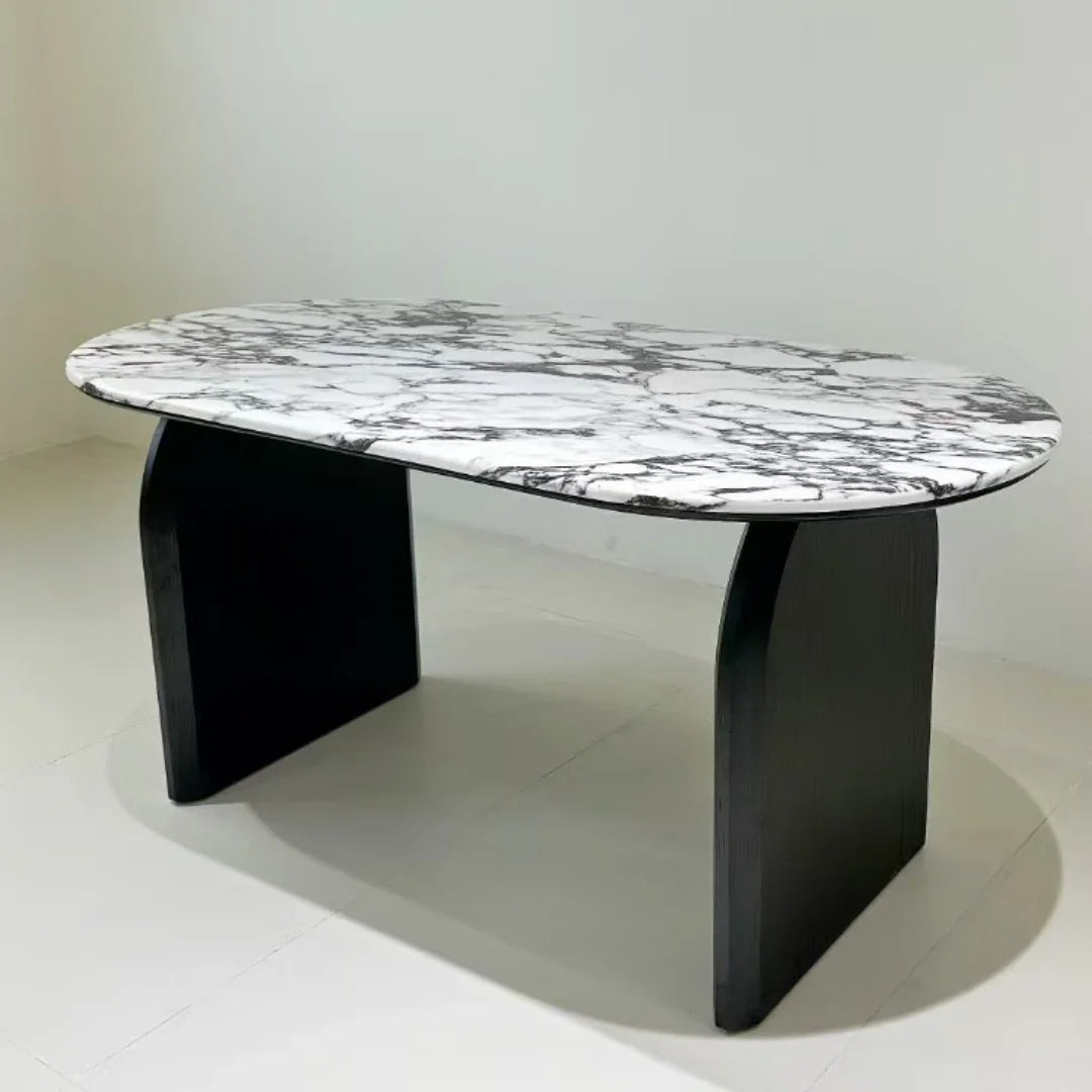 6 seater marble dining set
