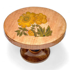 Wooden Twist Sylvan Mango Wood Foldable Floral Round Cake Stand Rustic & Elegant Cake Display - Wooden Twist UAE