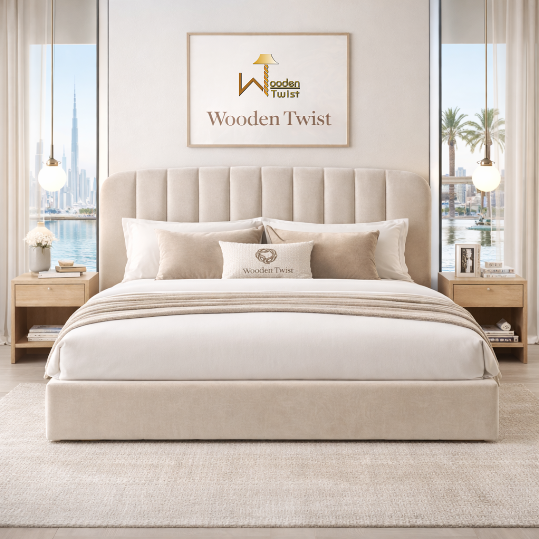 Calmora Luxury Bed Minimal Modern Upholstered Bed