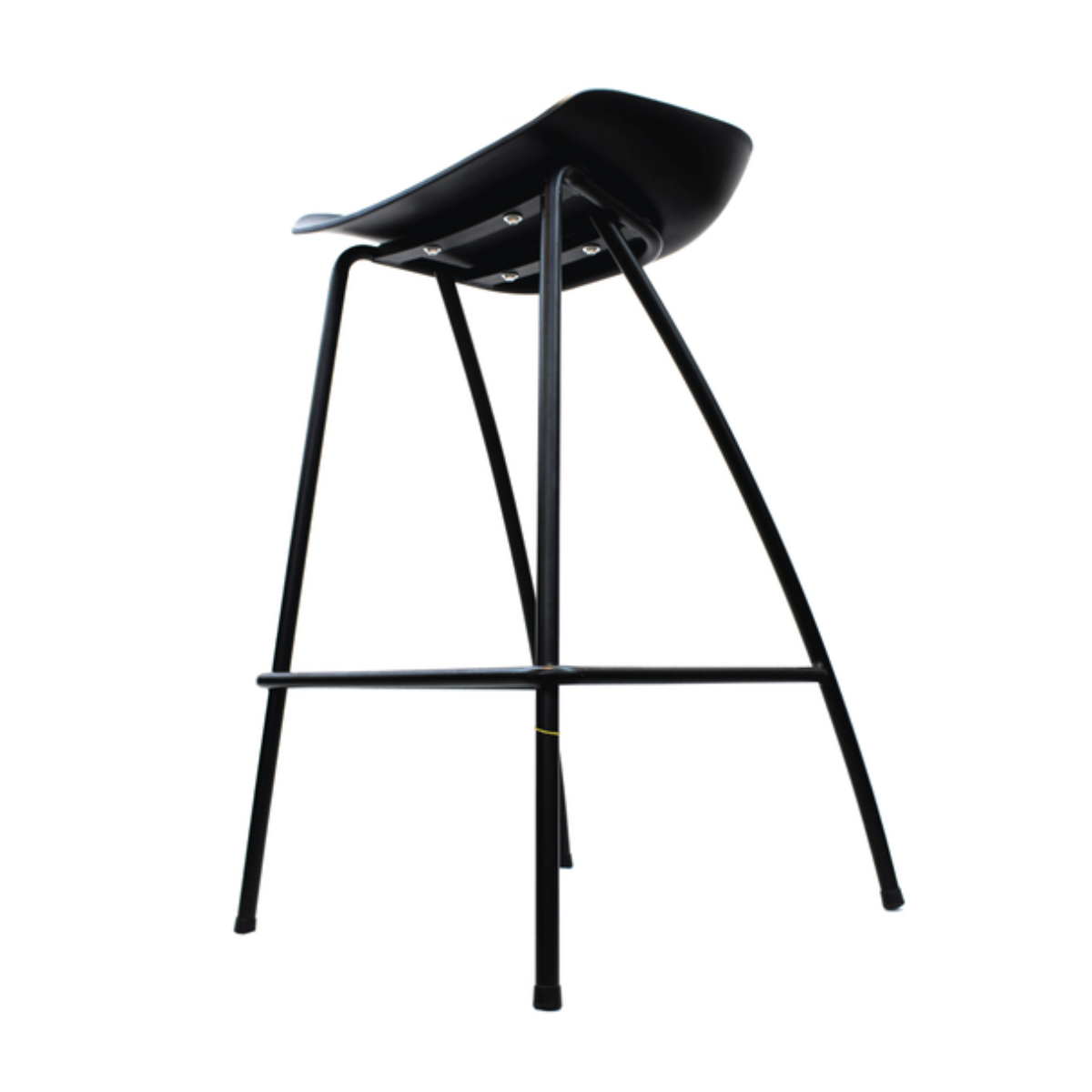 Wooden Twist NeroShell Modern Black Bar Stool product shot on white background, rear view