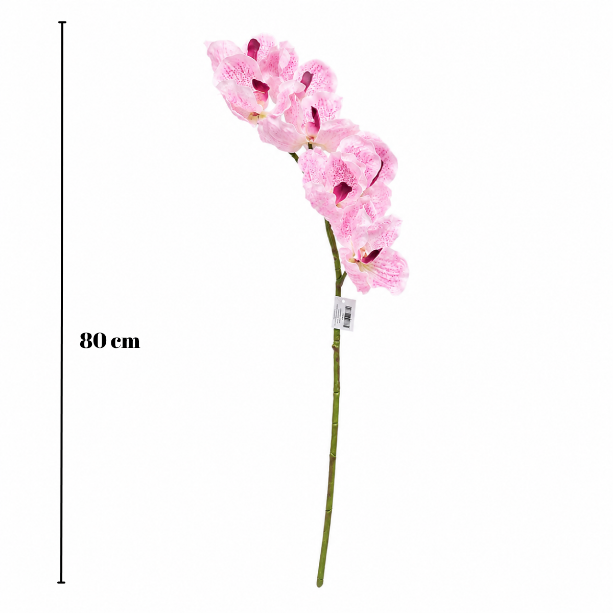 Wooden Twist Artificial Vanda Orchid Flower Stem, 80cm Faux Silk Orchid Spray for Home & Office Decor