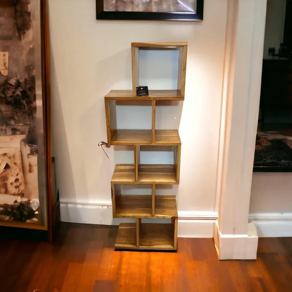 Wooden Twist Zig-Zag Bookshelf