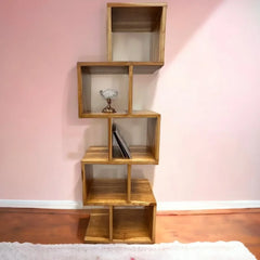 Wooden Twist Zig-Zag Bookshelf