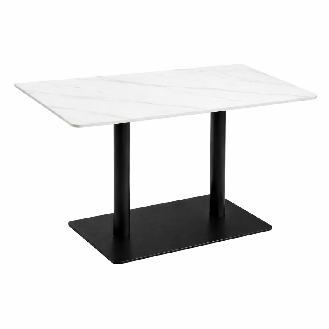 Wooden Twist Swindle Rectangular Dining Table with Sintered Stone Top & Heavy-Duty Metal Frame – Modern Restaurant & Home Dining Table