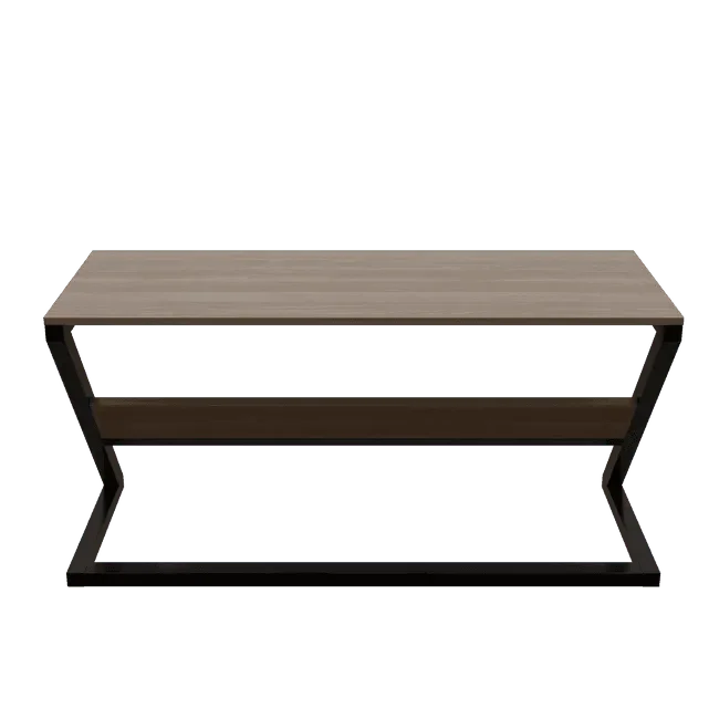 Wooden Twist Z-Shaped Executive Study Desk Table laminated Top with Steel Base - Wooden Twist UAE