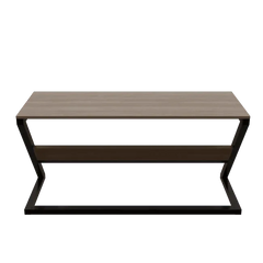 Wooden Twist Z-Shaped Executive Study Desk Table laminated Top with Steel Base - Wooden Twist UAE