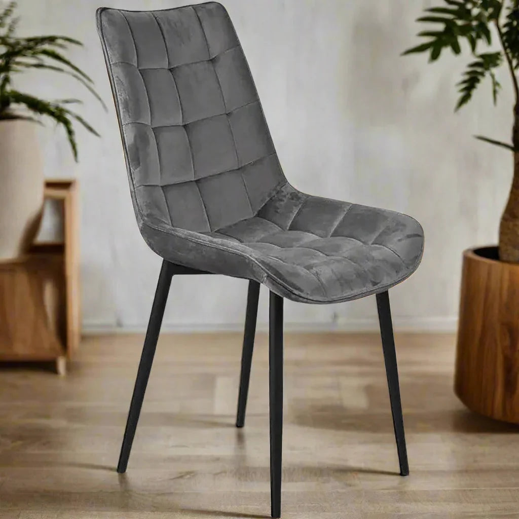 Wooden Twist Tufted Design Modern Cafe Dining Chair with Metal Legs