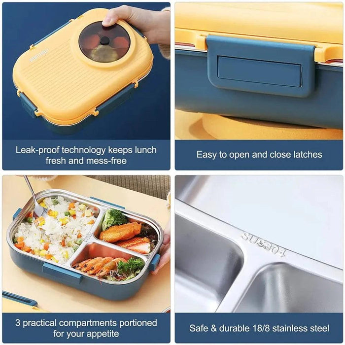 Demonstration of easy open and close latches on Raafi lunch box – hassle-free access.