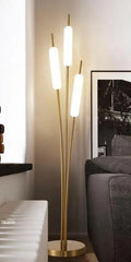 Wooden Twist Typha Module Floor Lamp with Metal Glass Cover and LED Lights Modern and Stylish Home Decor Lighting - Wooden Twist UAE