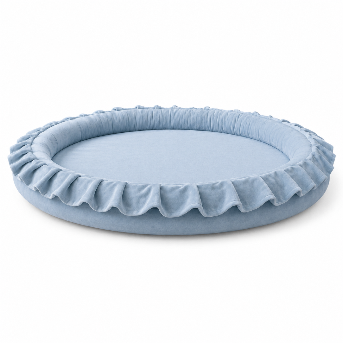 Wooden Twist Blue Velvet Baby Playmat – white background product shot