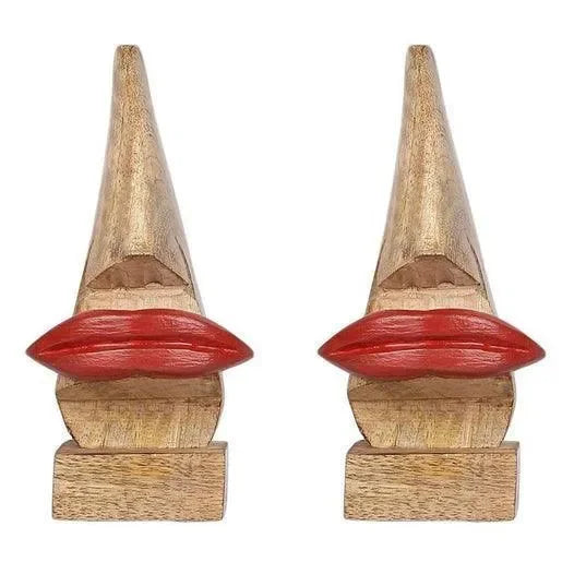 Handcrafted Wooden Nose Shaped Spectacle Holder/ Specs Stand - Wooden Twist UAE
