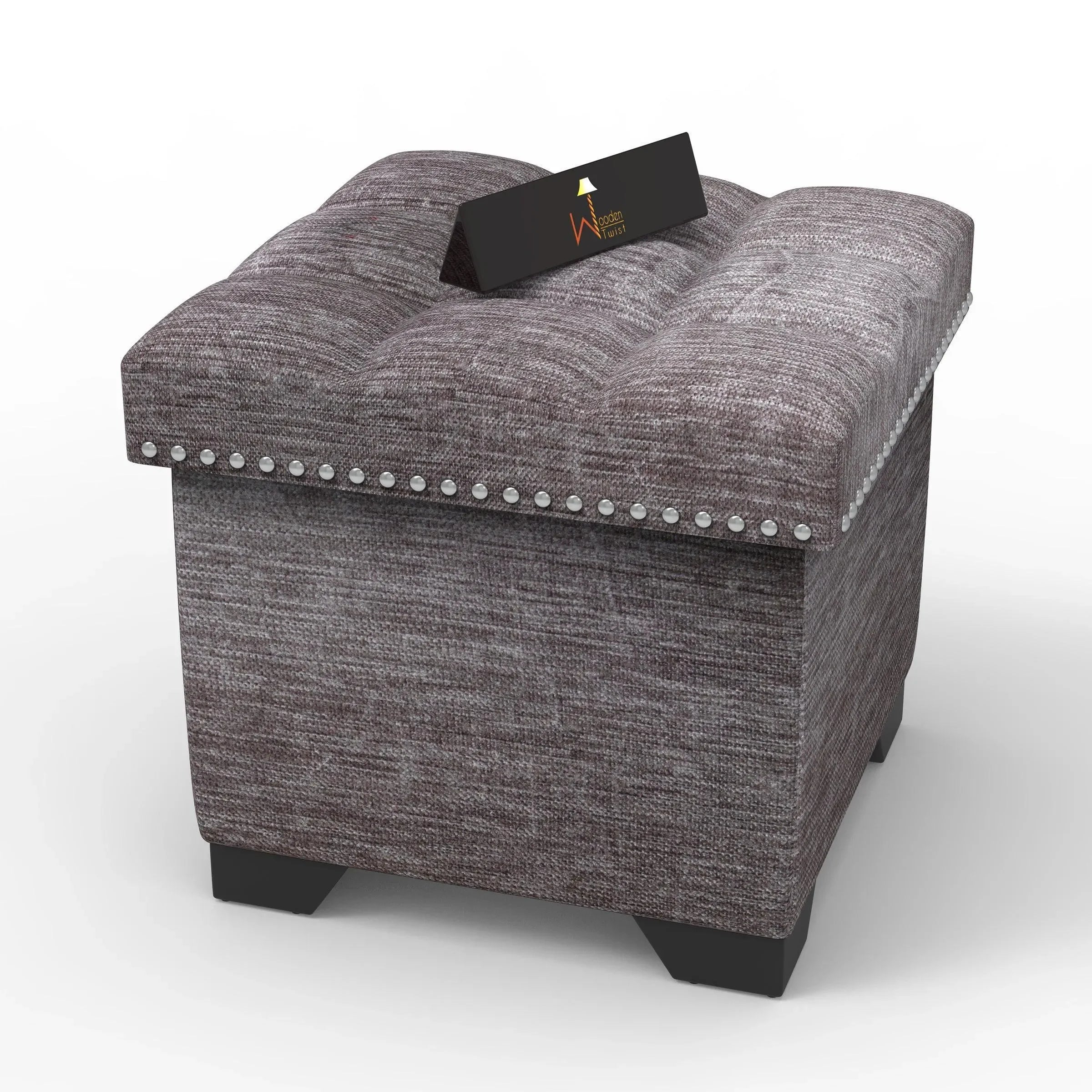 Eccentric Stool Cum End Table with Storage - Wooden Twist UAE