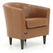 Wide Tufted Arm Chair (Camel) - Wooden Twist UAE