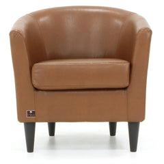 Wide Tufted Arm Chair (Camel) - Wooden Twist UAE