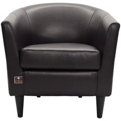 Wide Tufted Arm Chair (Dark Brown) - Wooden Twist UAE