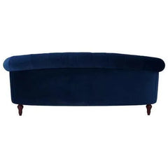 Chesterfield Graceful Velvet 3 Seater Rolled Arm Sofa (Walnut Legs) - Wooden Twist UAE