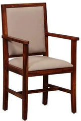 Wood Standard Arm Cushioned Comfort Back Rest Seating Chair set of 2 pcs (Sheesham Wood) - WoodenTwist