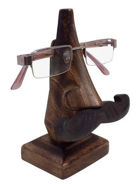 Handcrafted Wooden Nose Shaped Spectacle Holder/ Specs Stand - Wooden Twist UAE