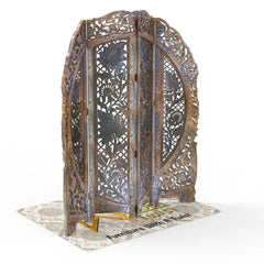 Wooden Partition Screen Room Divider In 4 Panel - Wooden Twist UAE