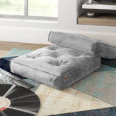 Square Shape Floor Pillow Comfort for Seating Pack of 1 (Light Gray) - Wooden Twist UAE