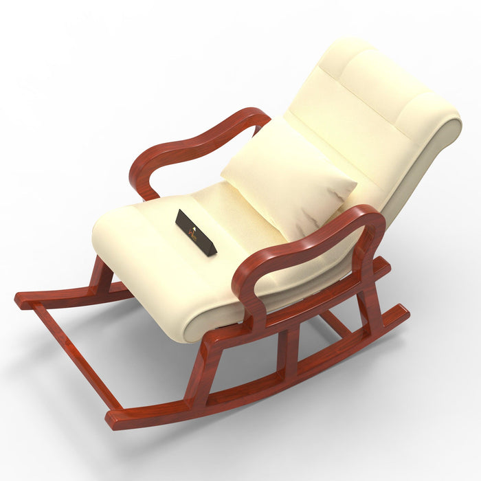Recliner Wooden Rocking Chair with Footrest - Wooden Twist UAE