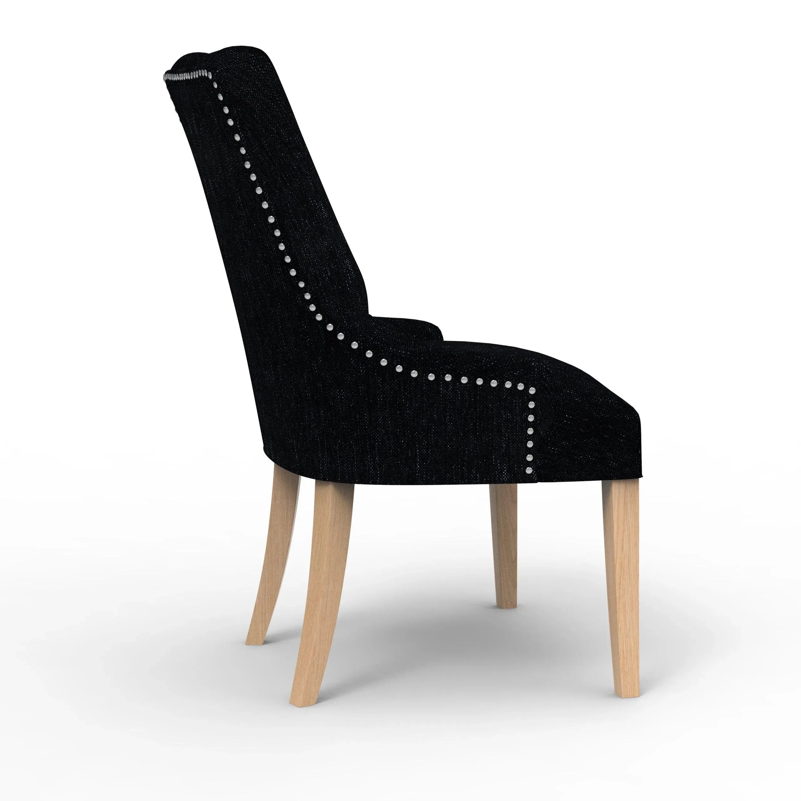 Wooden Twist Crystalline Button Tufted Teak Wood Wingback Chair For Elegant Living Room - Wooden Twist UAE
