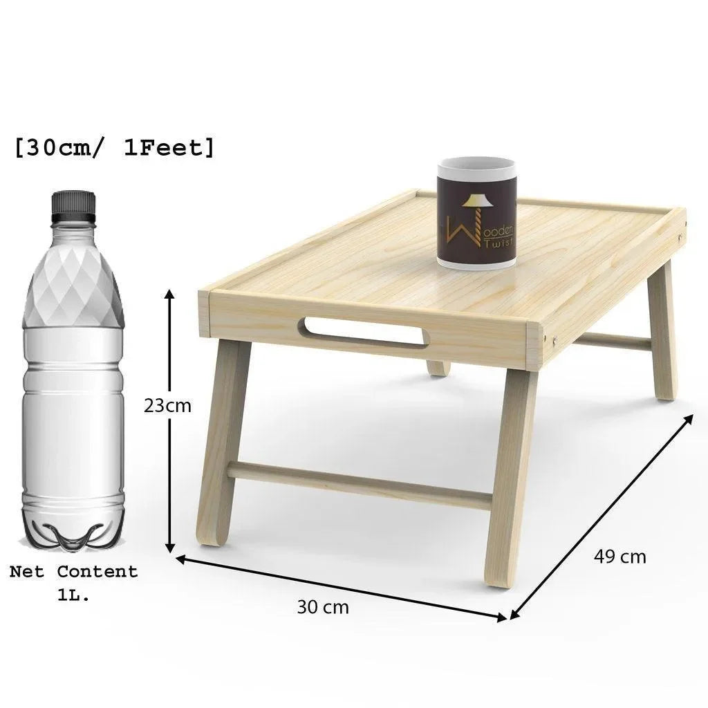 Premium Bamboo Wood Bed Table Laptop Table - Wooden Twist UAE