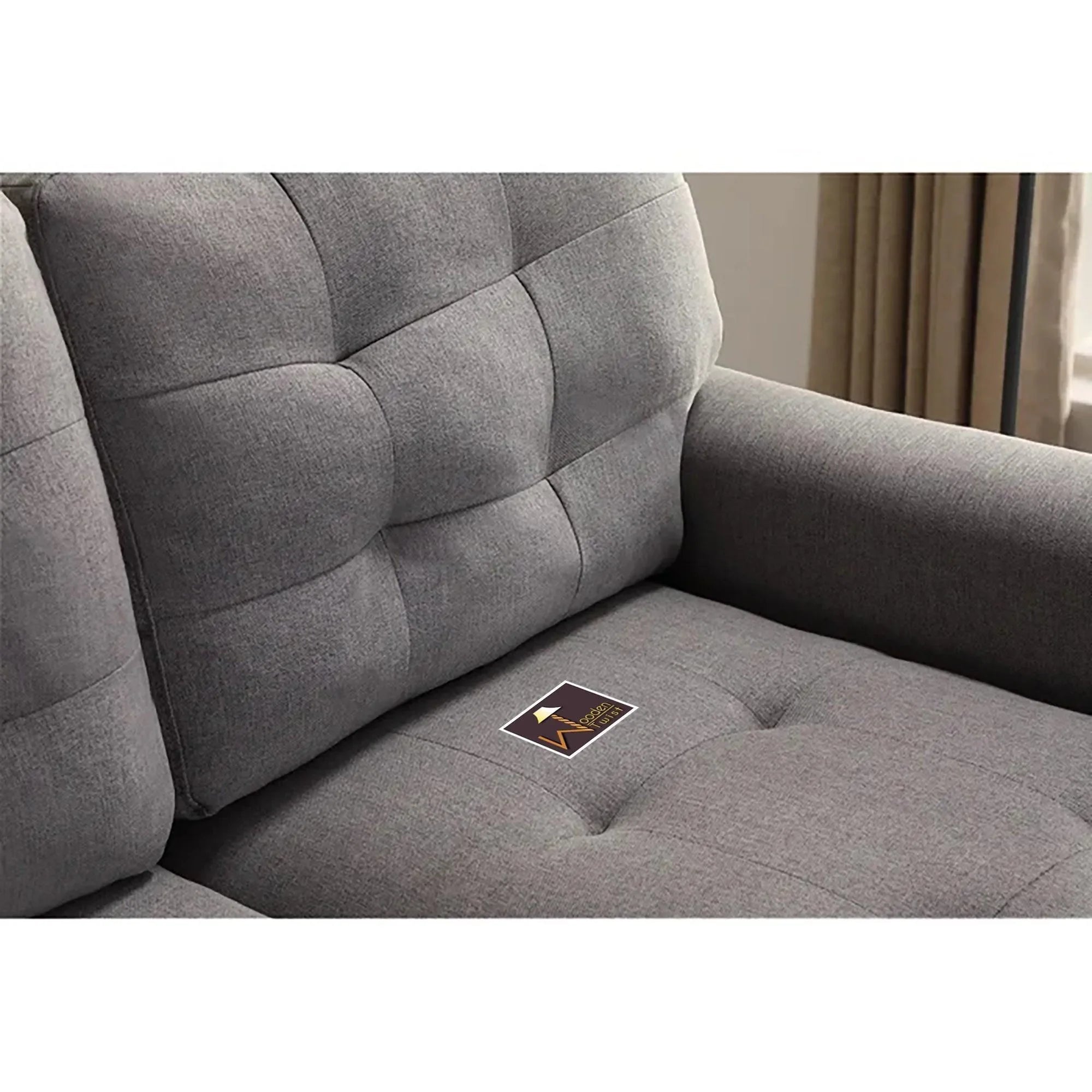 Modern 5 Seater L-Shape Sofa Cum Bed with Comfort Cushion - Wooden Twist UAE