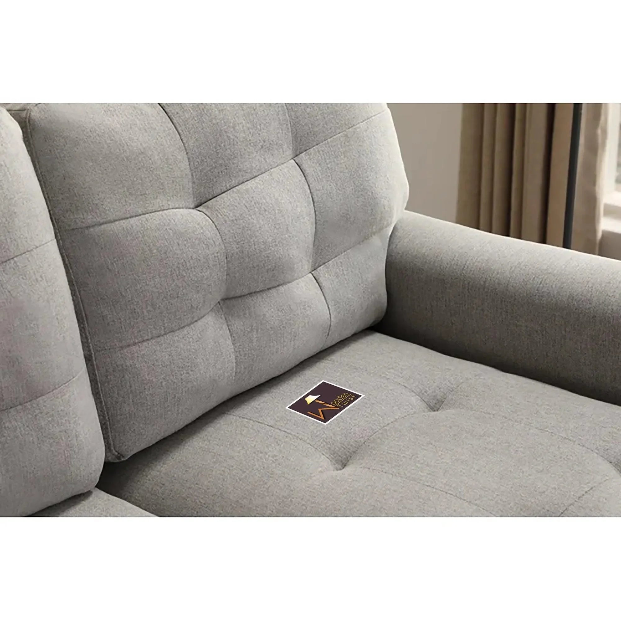 Modern 5 Seater L-Shape Sofa Cum Bed with Comfort Cushion - Wooden Twist UAE