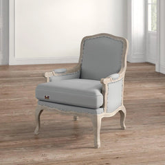 Wooden Bransford Arm Chair (Taupe Polyester) - Wooden Twist UAE