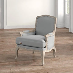 Wooden Bransford Arm Chair (Taupe Polyester) - Wooden Twist UAE