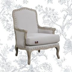 Wooden Bransford Arm Chair (Taupe Polyester) - Wooden Twist UAE