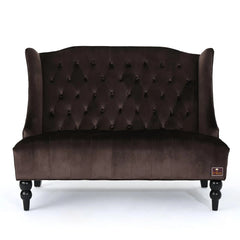 Wooden Recessed Arm Loveseat Bench (2 Seater, Chocolate) - Wooden Twist UAE