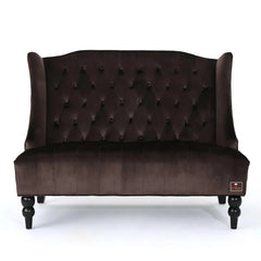 Wooden Recessed Arm Loveseat Bench (2 Seater, Chocolate) - Wooden Twist UAE