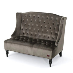 Wooden Recessed Arm Loveseat Bench (2 Seater, Grey) - Wooden Twist UAE