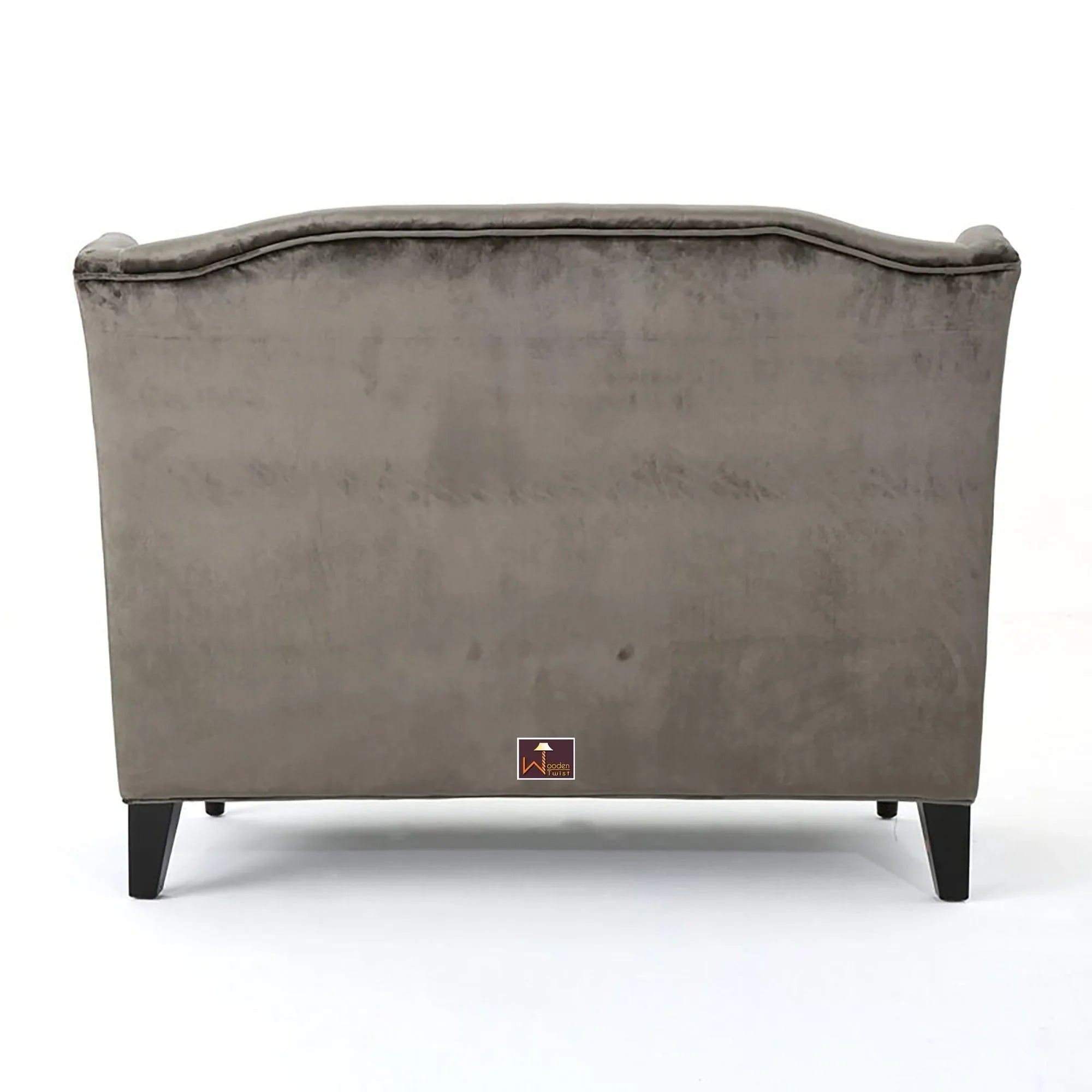 Wooden Recessed Arm Loveseat Bench (2 Seater, Grey) - Wooden Twist UAE