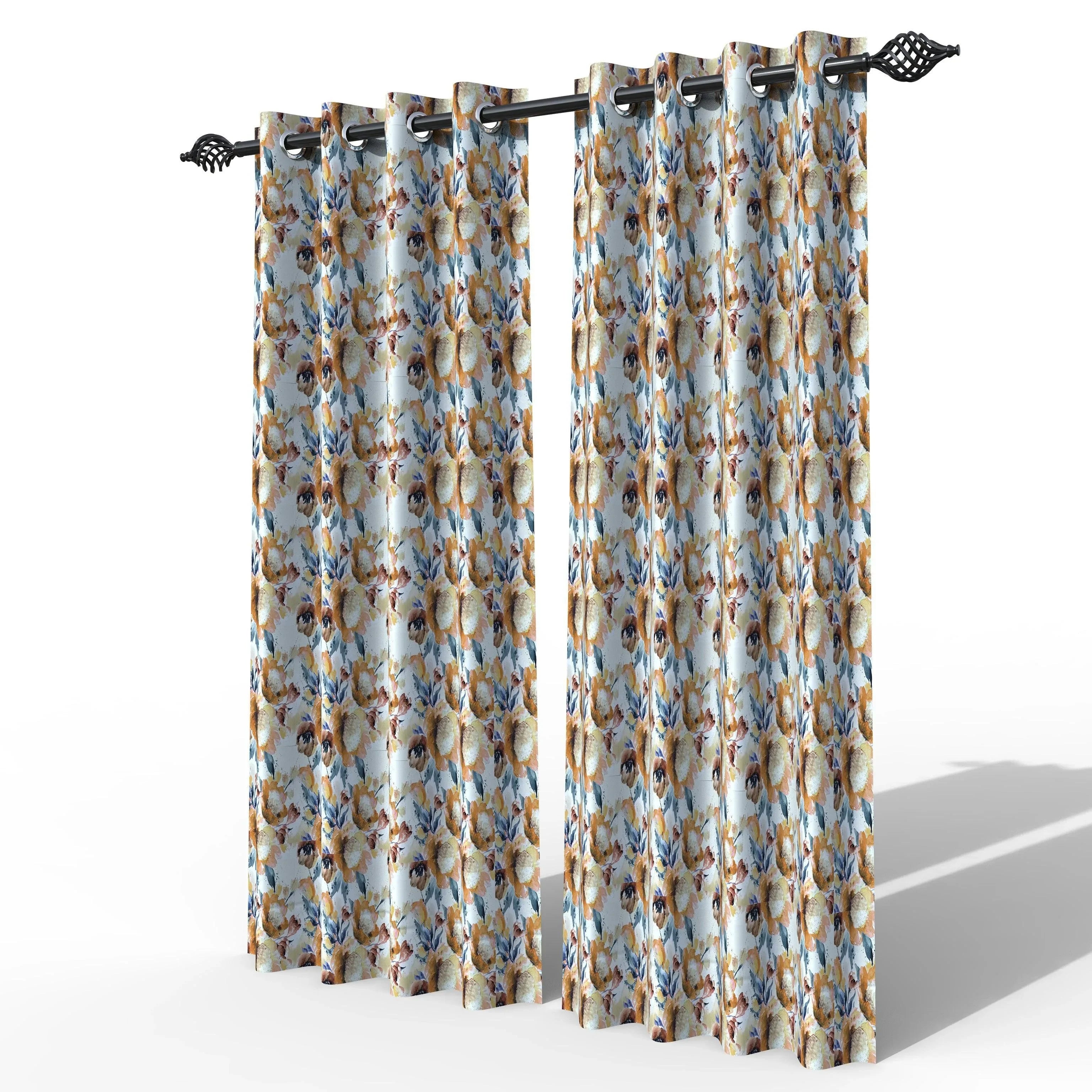 Wooden Twist Light Filtering 7 Ft Rectangular Holland Fabric Curtain ( Beige ) - Wooden Twist UAE