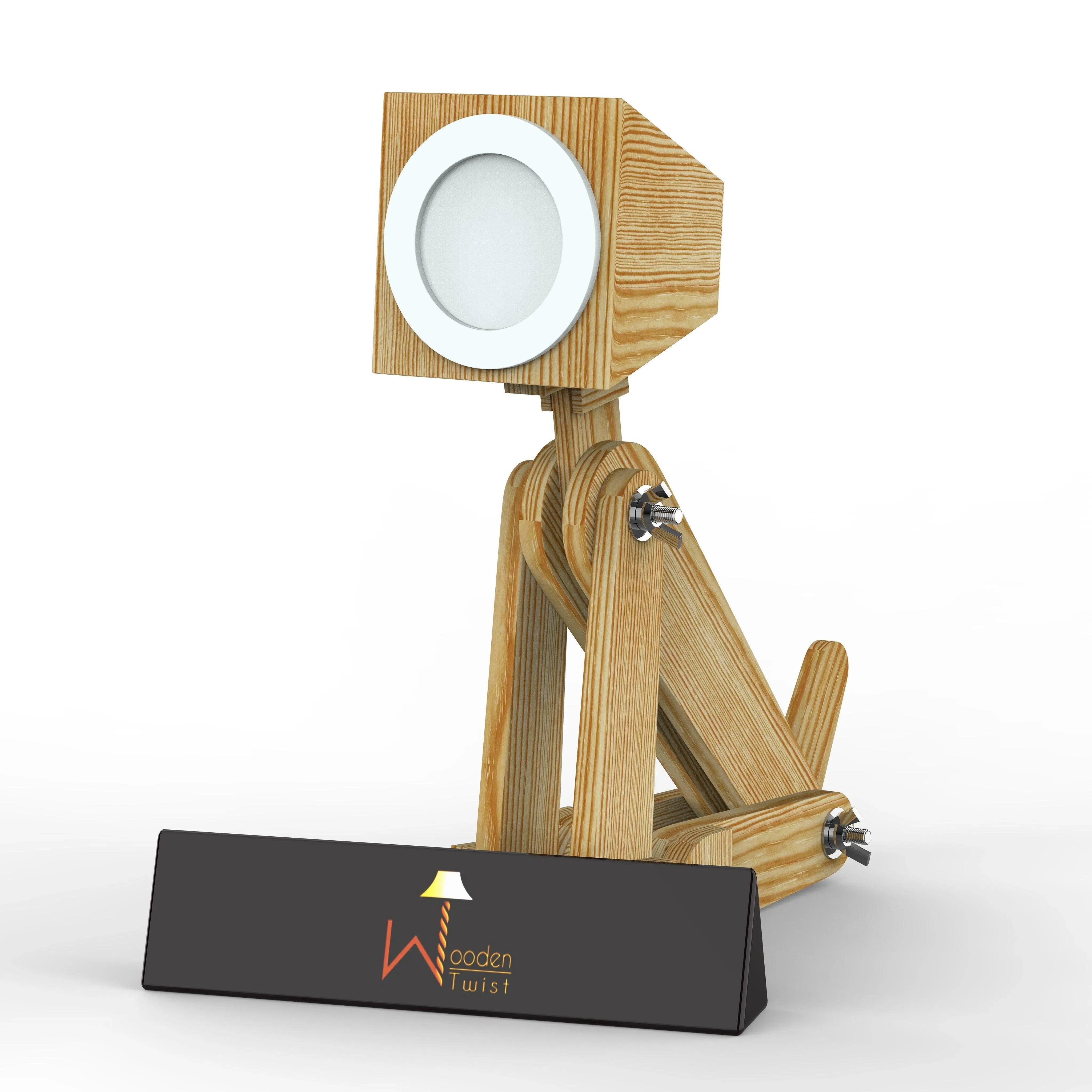 Wooden Dog Shaped LED Lamp (Pinewood) - Wooden Twist UAE