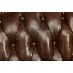 Wide Tufted Leatherette Arm Sofa (Dark Brown) - Wooden Twist UAE
