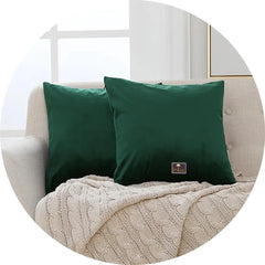 Cushion Cover for Couch, Sofa Bedroom And Home Decor (Green, Set of 2) - Wooden Twist UAE