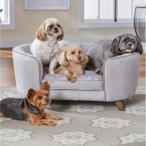 Grey wooden dog bed cheap