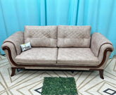 Wooden Cozy Design 3 Seater Sofa Comfort for Backrest (Brown) - Wooden Twist UAE
