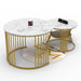 Wooden Twist Stylish Look Round Wrought Iron Coffee Table Set of 2 ( Golden ) - Wooden Twist UAE