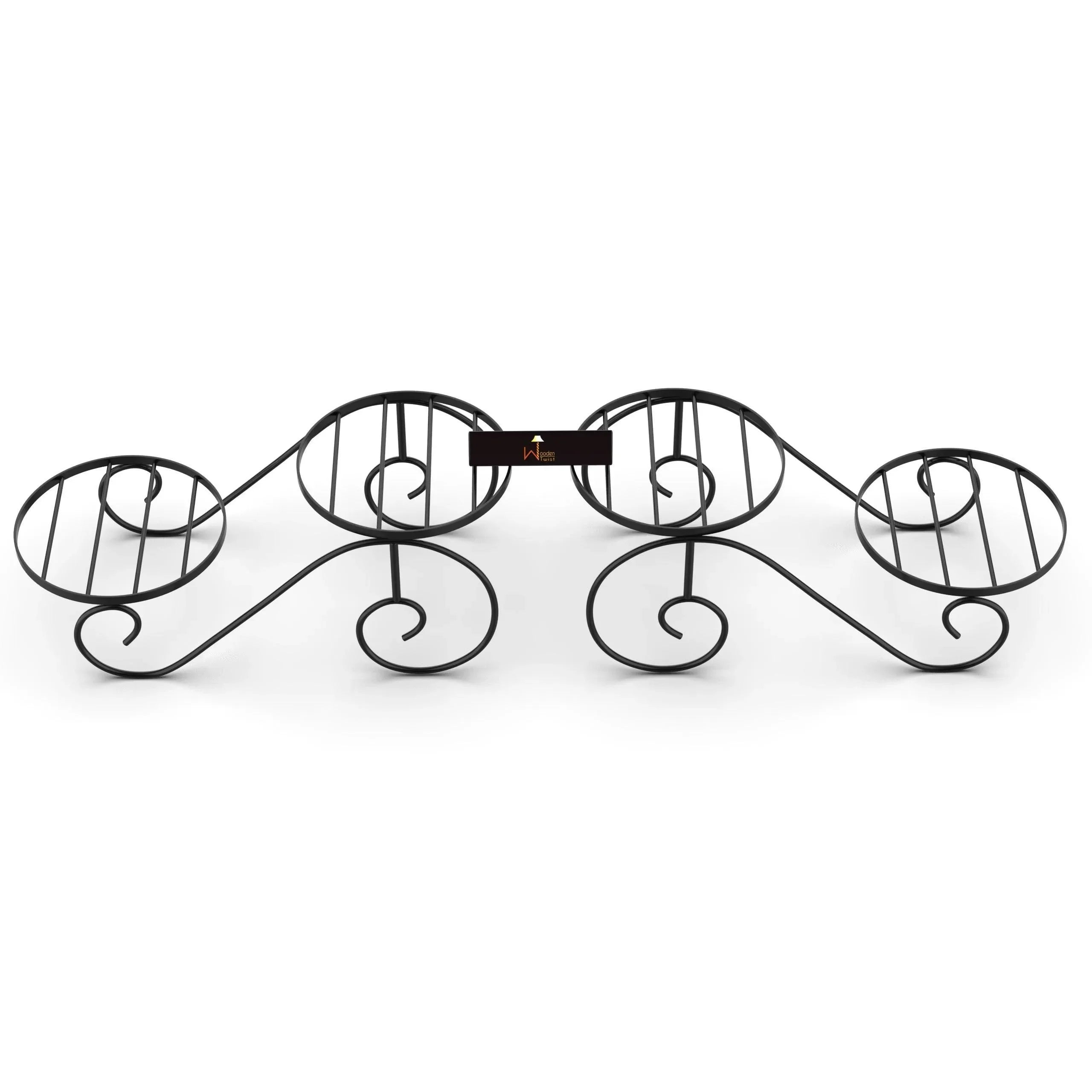 Wooden Twist 2-Tier Wrought Iron Planter Stand (Set of 2) - Wooden Twist UAE